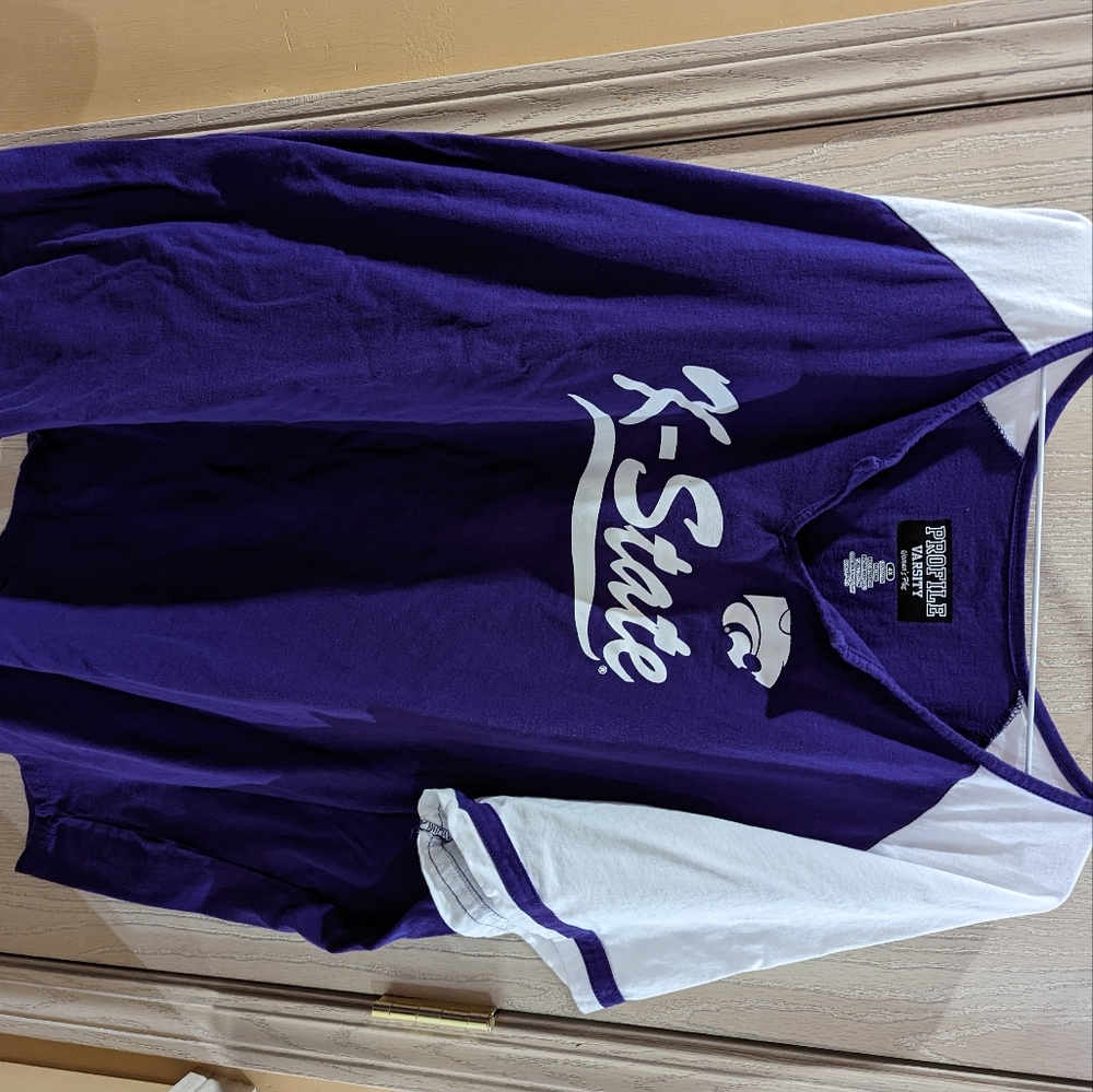Profile Varsity K-State Wildcats Women's Plus V-Neck Shirt, Size 4X